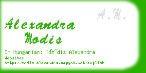 alexandra modis business card